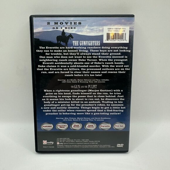 The Gunfighters & The Gun And The Pulpit 2 Movies On 1 Disc DVD Art Hindle - Picture 3 of 4